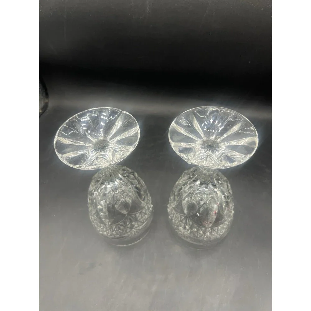 Crystal D’Arques D’Adriana Luna Wine Water Goblets Set of 2 Clear 6.25” Vintage